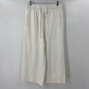Zac and Rachel High Rise Wide Leg Linen Blend Pull On Pants White Size Medium
